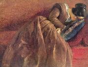 Adolph von Menzel Menzel's sister Emilie, sleeping oil painting on canvas